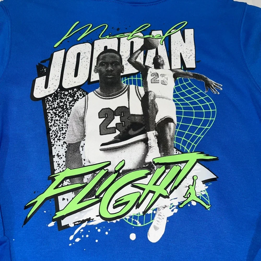 Jordan Boys Royal Blue Michael Jordan Flight Graphic Hoodie XL 13-15Y